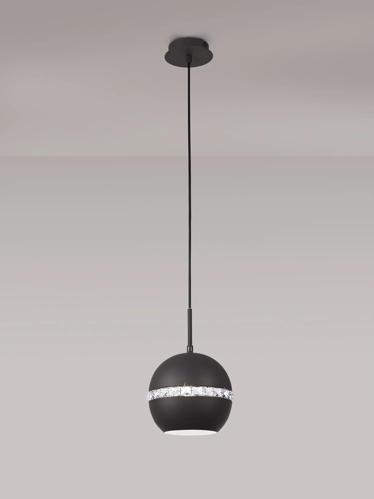 IL32843  Andrea Crystal Pendant 1 Light Graphite